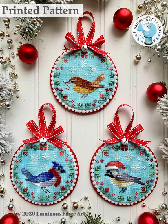 Christmas Bird Trio by Luminous Fiber Arts Printed Paper Pattern