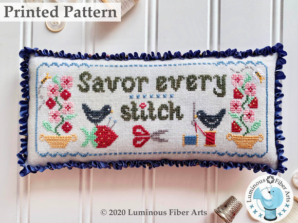 Savor Every Stitch by Luminous Fiber Arts Printed Paper Pattern