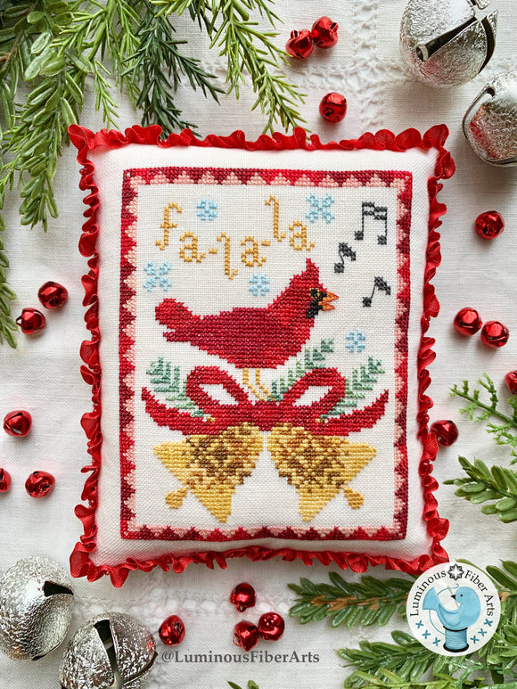 A Cardinal's Carol by Luminous Fiber Arts Cross Stitch Pattern