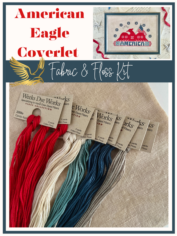 Fabric & Floss Kit: American Eagle Coverlet