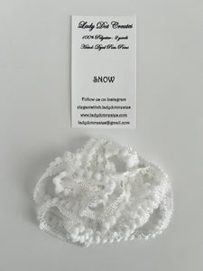Snow Mini Pom Pom Trim by Lady Dot Creates