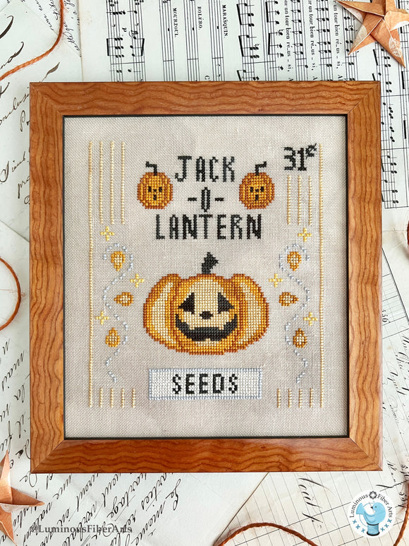 Jack-O-Lantern Seeds by Luminous Fiber Arts Cross Stitch Pattern