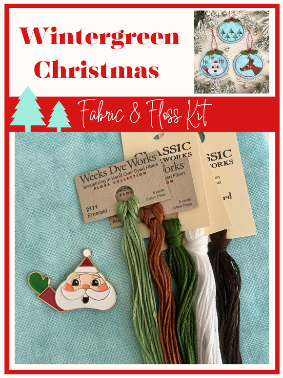 Fabric and Floss Kit: Wintergreen Christmas
