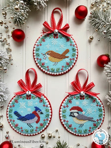 Christmas Bird Trio by Luminous Fiber Arts Cross Stitch Pattern
