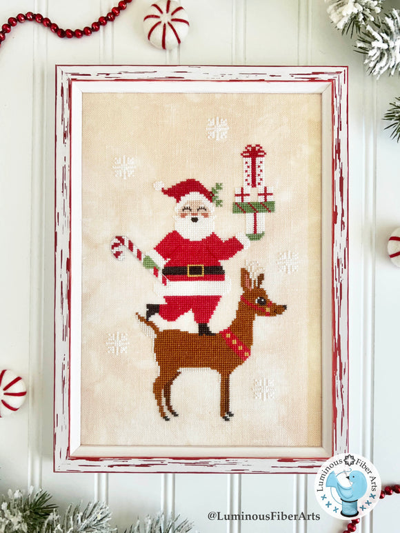Santa Stack by Luminous Fiber Arts Cross Stitch Pattern