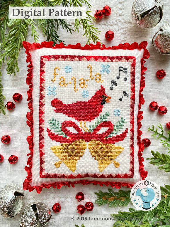 A Cardinal's Carol by Luminous Fiber Arts DIGITAL PDF Pattern