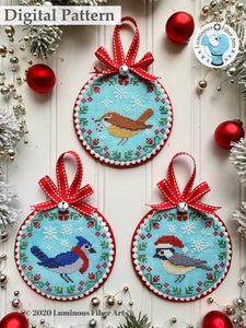 Christmas Bird Trio by Luminous Fiber Arts DIGITAL PDF Pattern