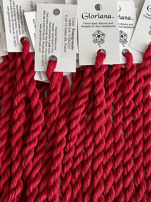 Pomegranate Hand-Dyed Silk Floss by Gloriana Threads