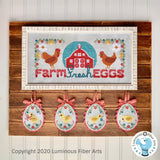 DIGITAL PDF Pattern: Farm Fresh Eggs Cross Stitch Digital Download by Luminous Fiber Arts