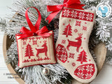 Printed Paper Pattern: Noël Rouge Cross Stitch by Luminous Fiber Arts